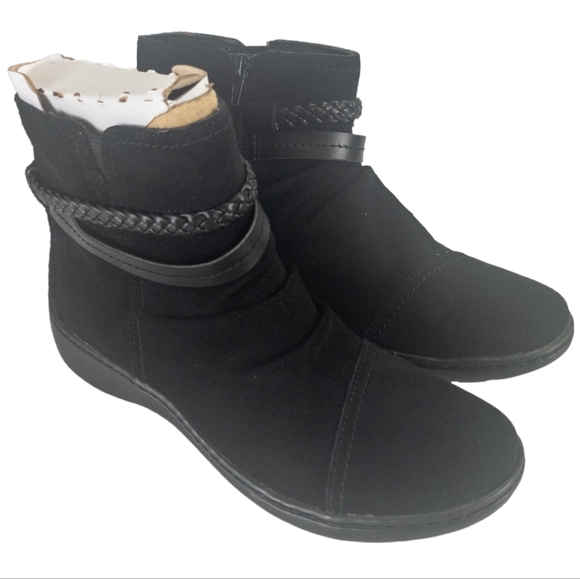 Clarks Cora Braid Booties Black - Picture 8 of 10